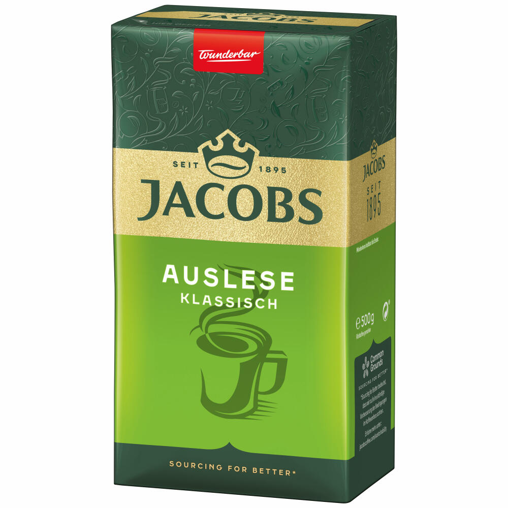 Jacobs Auslese Classic Ground, ground roasted coffee, filter coffee, coffee, 500 g
