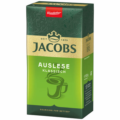 Jacobs Auslese Classic Ground, ground roasted coffee, filter coffee, coffee, 500 g