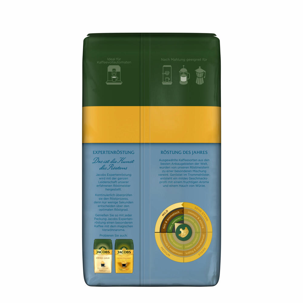Jacobs Crema Mild Expertenröstung, Röstung des Jahres, Kaffee, ganze Bohnen, Röstkaffee, Kaffeebohnen, 1000 g