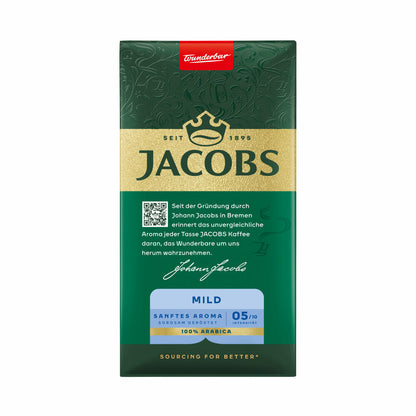 Jacobs Krönung Mild Gemahlen, gemahlener Röstkaffee, Filterkaffee, Kaffee, 500 g