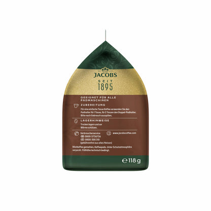 Jacobs Coffee Pads Crema Pads, Strong, Intense &amp; Full-Bodied Taste, Coffee, 18 Pads