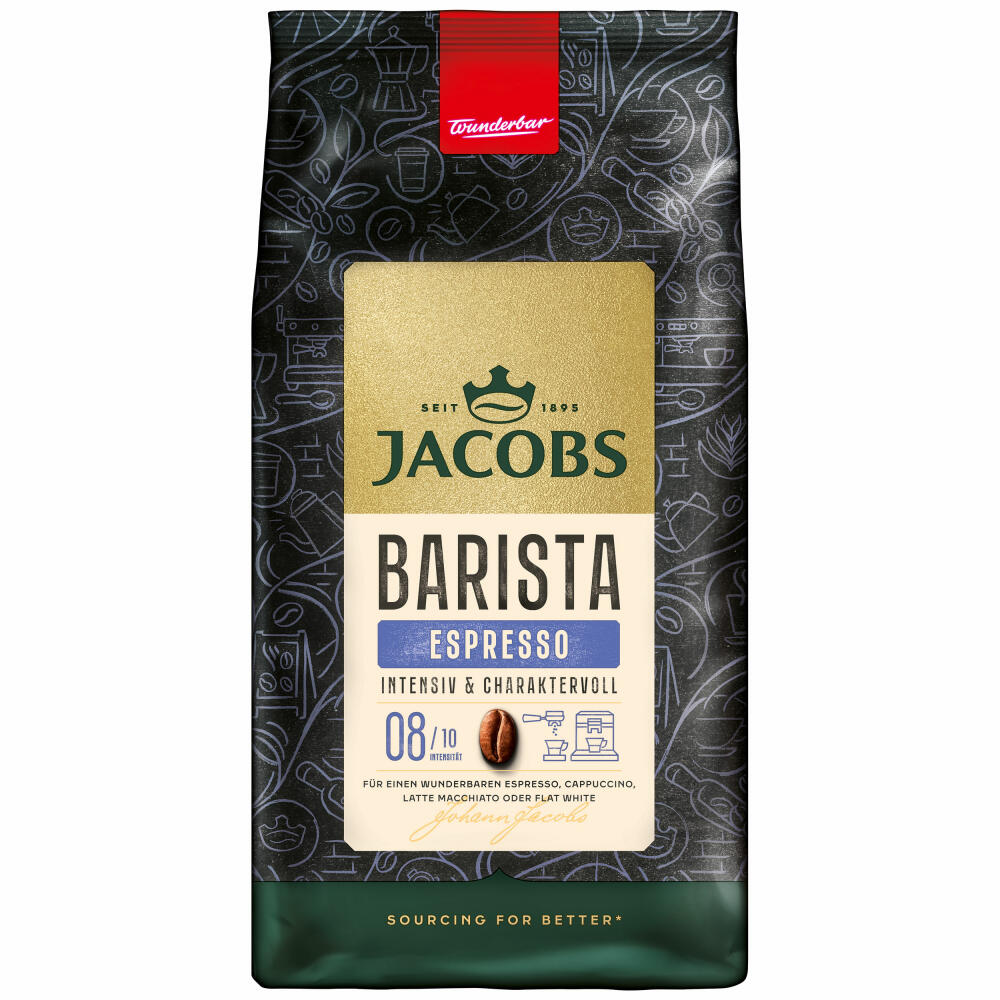 Jacobs Barista Editions Espresso, Bohnenkaffee, ganze Bohnen, Röstkaffee, Kaffeebohnen, 1000 g