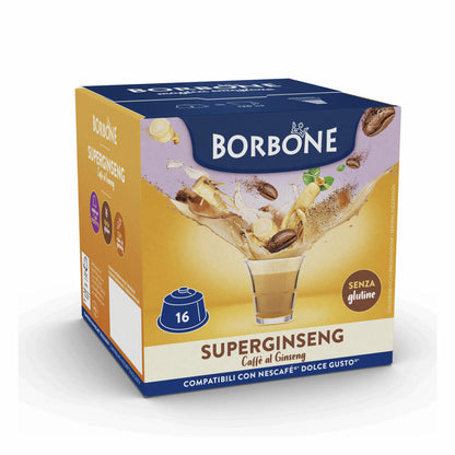 Caffè Borbone Kaffeekapseln Superginseng, kompatibel mit Nescafè Dolce Gusto, 16 Kapseln