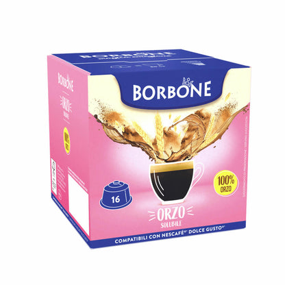 Caffè Borbone Getränkekapseln lösliche Gerste, kompatibel mit Nescafè Dolce Gusto, 16 Kapseln