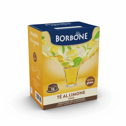 Caffè Borbone Getränkekapseln Zitronentee, kompatibel mit Lavazza A Modo Mio, 16 Kapseln