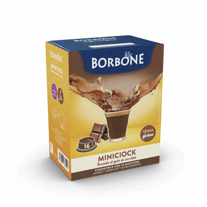 Caffè Borbone Getränkekapseln MiniCiock, kompatibel mit Lavazza A Modo Mio, 16 Kapseln