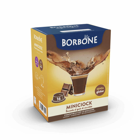 Caffè Borbone Getränkekapseln MiniCiock, kompatibel mit Lavazza A Modo Mio, 16 Kapseln