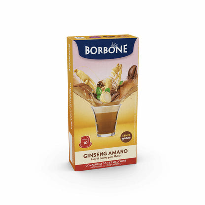 Caffè Borbone Kaffeekapseln Ginseng Amaro, Kaffeegetränk, kompatibel mit Nespresso-Kapselsystem, 10 Kapseln