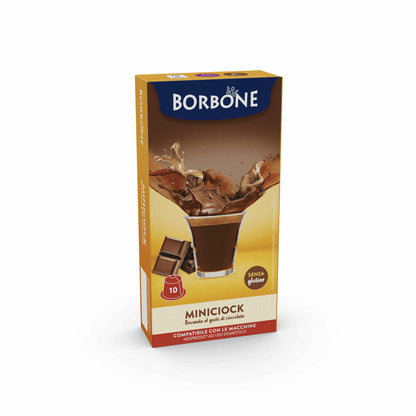 Caffè Borbone Getränkekapseln Miniciock, Schokodrink, kompatibel mit Nespresso-Kapselsystem, 10 Kapseln