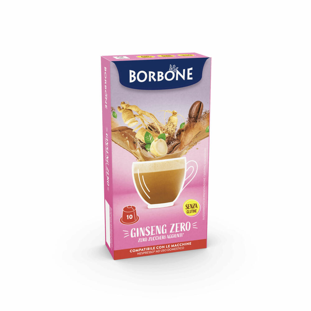 Caffè Borbone Kaffeekapseln Ginseng Zero, Kaffeegetränk, kompatibel mit Nespresso-Kapselsystem, 10 Kapseln