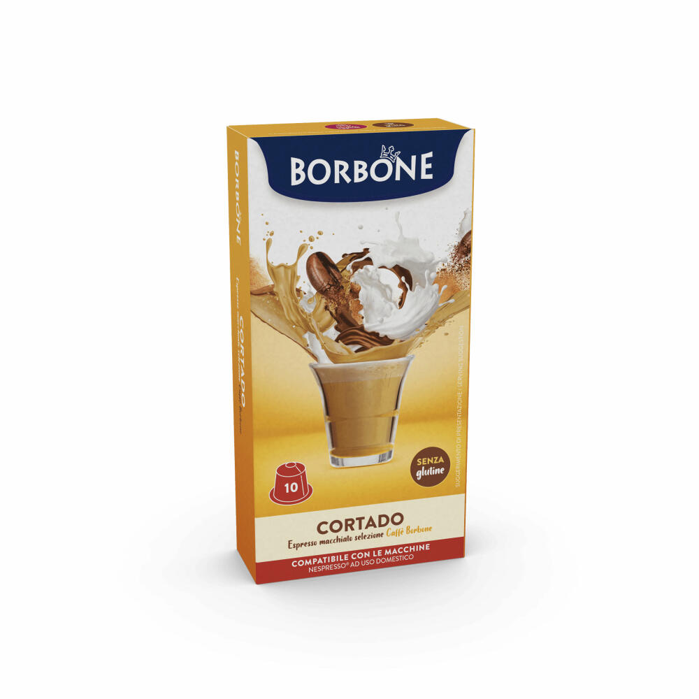 Caffè Borbone Kaffeekapseln Cortado, kompatibel mit Nespresso-Kapselsystem, 10 Kapseln