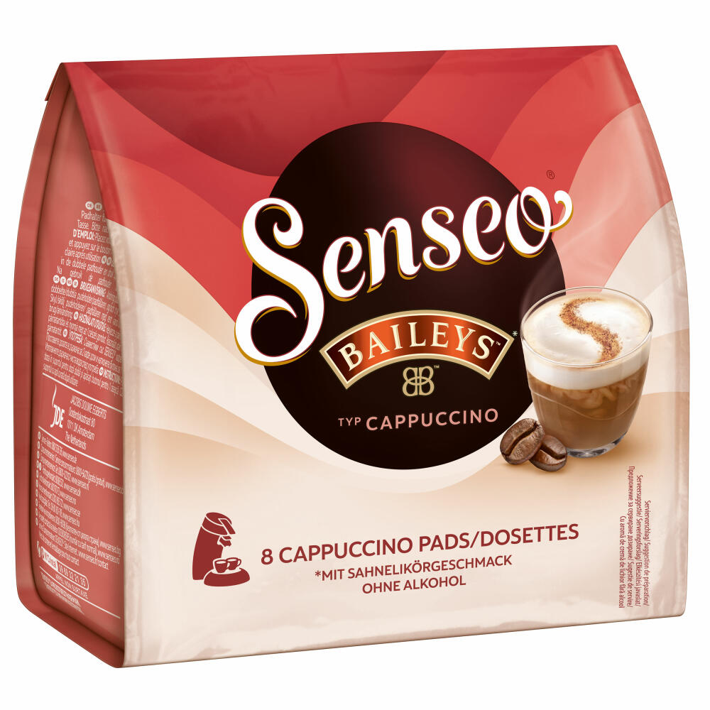 Senseo Type Cappuccino Baileys Coffee Pads, Aromatic, Coffee, Instant Coffee, 8 Pads