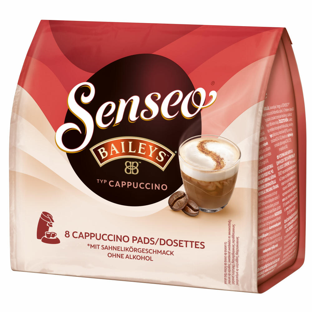 Senseo Type Cappuccino Baileys Coffee Pads, Aromatic, Coffee, Instant Coffee, 8 Pads