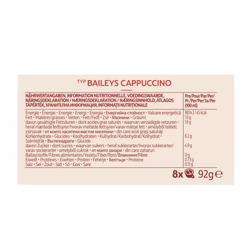Senseo Type Cappuccino Baileys Coffee Pads, Aromatic, Coffee, Instant Coffee, 8 Pads