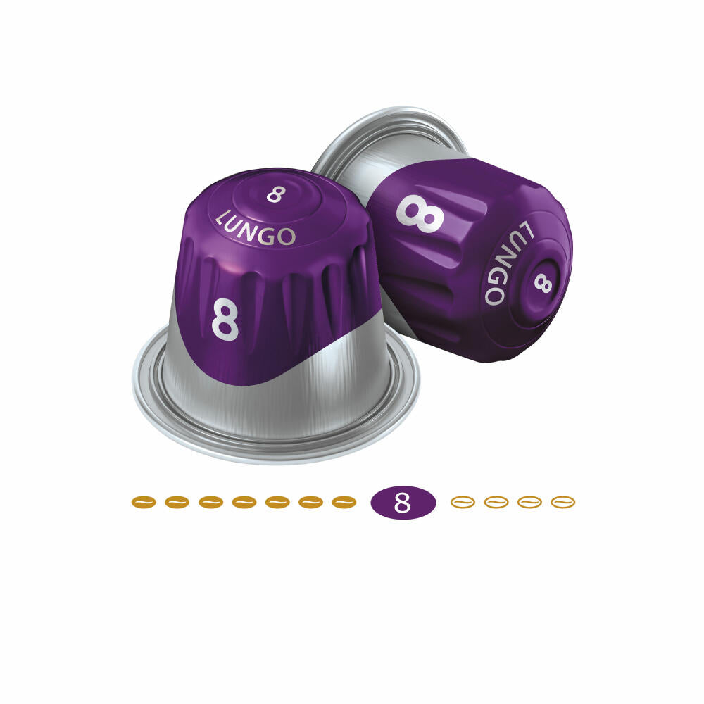 Jacobs Lungo 8 Intenso, coffee capsules, Nespresso compatible, coffee, 10 capsules, 5.2 g each