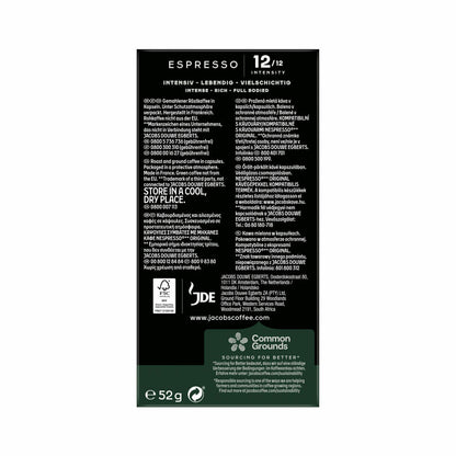 Jacobs Espresso 12 Ristretto, Coffee Capsules, Nespresso Compatible, Coffee, 10 Capsules, á 5.2 g
