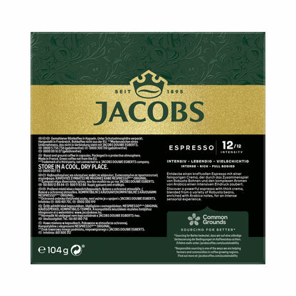 Jacobs Espresso 12 Ristretto, Coffee Capsules, Nespresso Compatible, Coffee, 20 Capsules, 5.2 g each