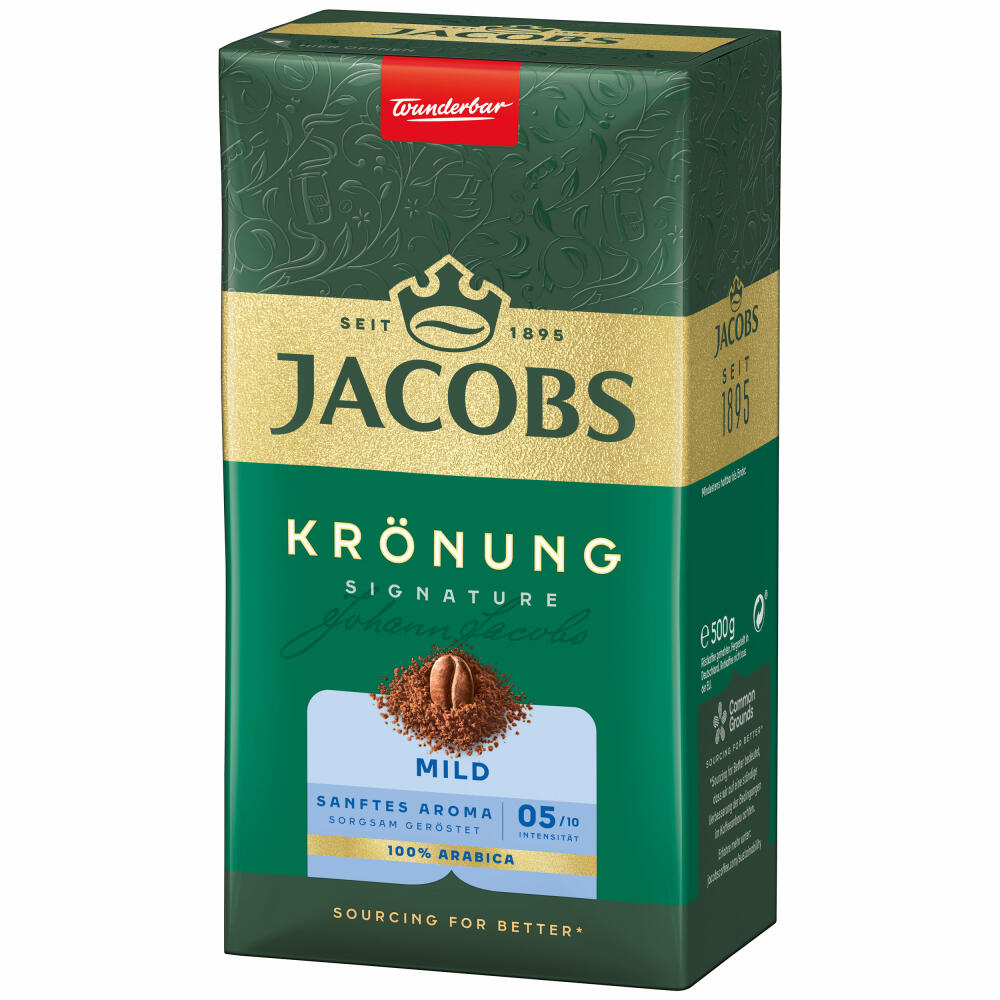 Jacobs Krönung Mild Ground, ground roasted coffee, filter coffee, coffee, 500 g