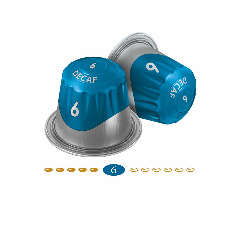 Jacobs Decaffeinato 6 Lungo, coffee capsules, decaffeinated, Nespresso compatible, coffee, 20 capsules of 5.2 g each