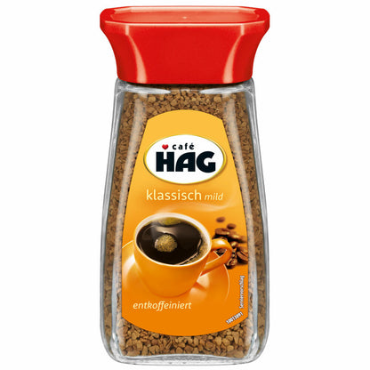 Cafè Hag Classic Mild, Full-bodied Aroma, Decaffeinated, Instant Coffee, 100g