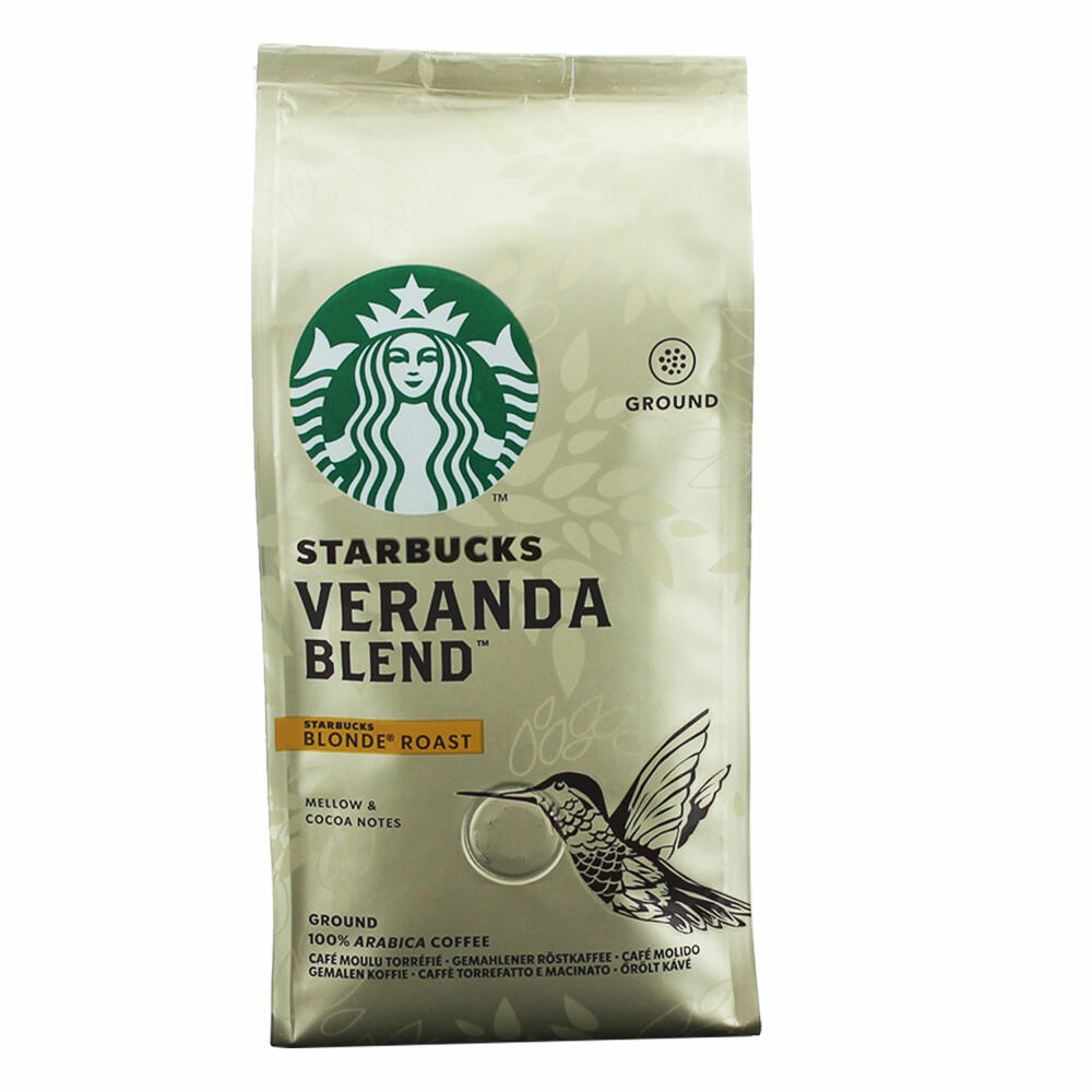 Starbucks Veranda Blend Coffee, Set of 2, Blonde Roast, Roasted Coffee, Mild with Cocoa Notes, Ground, 2 x 200 g