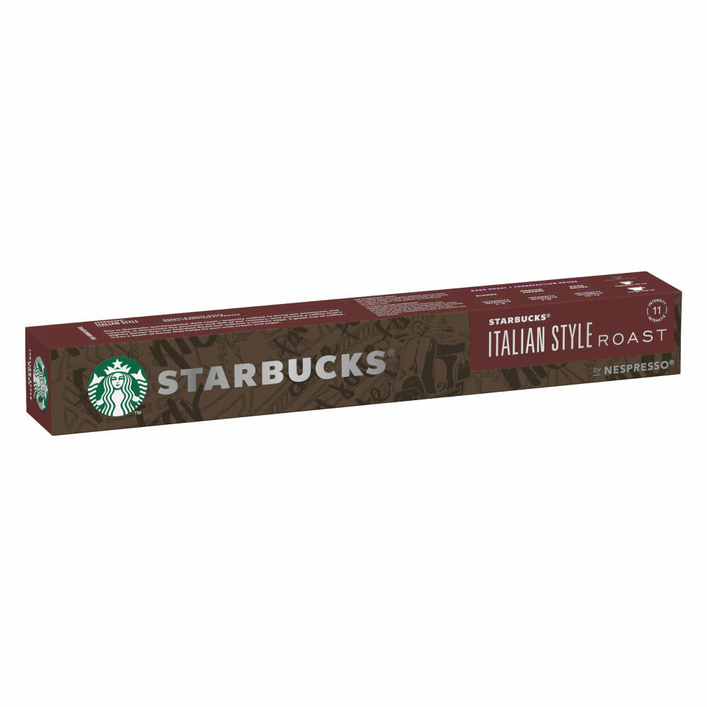 Starbucks Italian Style Roast Kaffee, Dark Roast, Röstkaffee, Nespresso kompatibel, Kaffeekapseln, 10 Kapseln