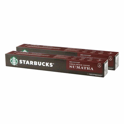 Starbucks Sumatra Kaffee 2er Set, Single Origin, Röstkaffee, Nespresso kompatibel, Kaffeekapseln, 2 x 10 Kapseln