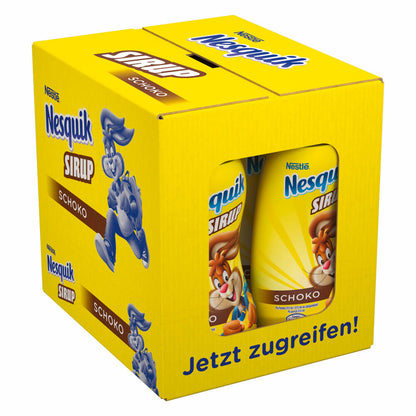 Nesquik Syrup Can, Chocolate Syrup for Dessert, Breakfast or Milk Drinks, 8 x 300 ml, 12018291