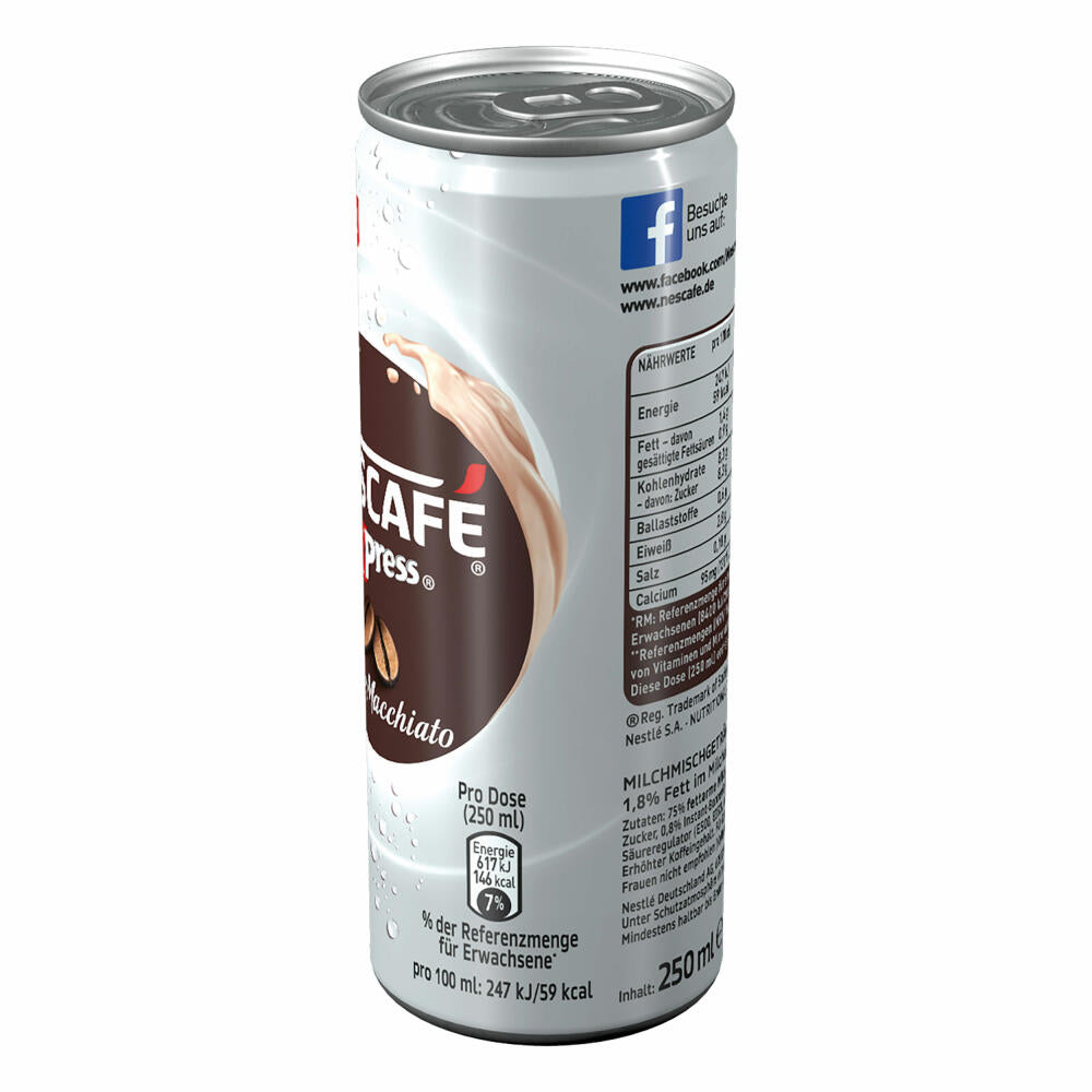 Nescafé Xpress Latte Macchiato, Kaffee, Eiskaffee, Milchkaffee, Frappé, 12 x 250 ml Dose