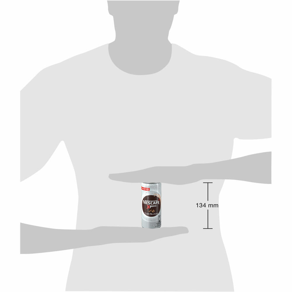 Nescafé Xpress Latte Macchiato, Kaffee, Eiskaffee, Milchkaffee, Frappé, 12 x 250 ml Dose