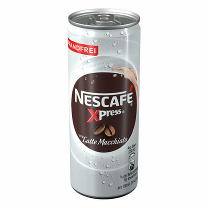 Nescafé Xpress Latte Macchiato, Kaffee, Eiskaffee, Milchkaffee, Frappé, 12 x 250 ml Dose