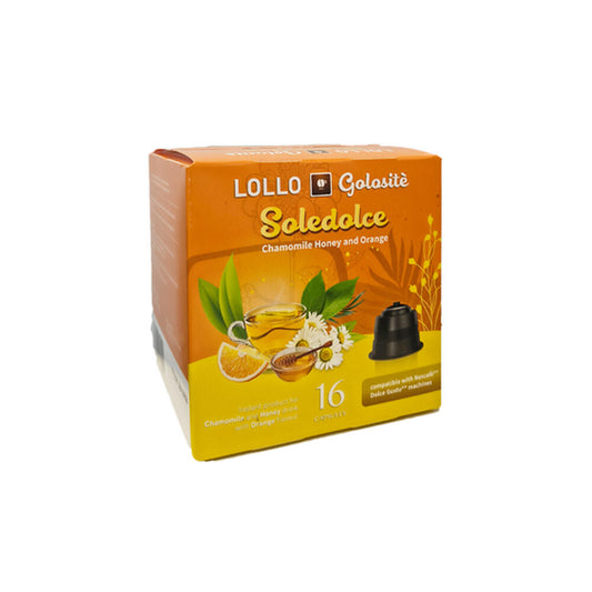 Lollo Box Golositè Getränkekapseln Soledolce, Kamille & Honig, kompatibel mit Nescafé Dolce Gusto, 16 Kapseln
