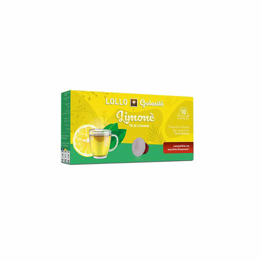 Lollo Box Golositè Getränkekapseln Limoné, Zitronentee, kompatibel mit Nespresso-Kapselsystem, 10 Kapseln