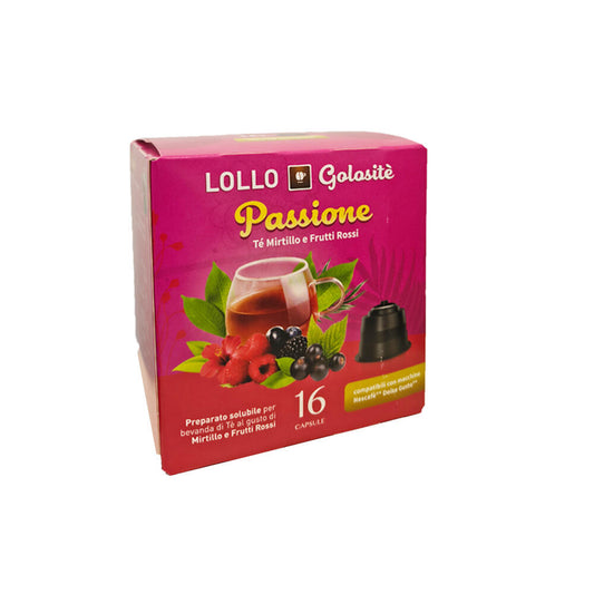 Lollo Box Golositè Getränkekapseln Passione, Rote Beeren, kompatibel mit Nescafé Dolce Gusto, 16 Kapseln