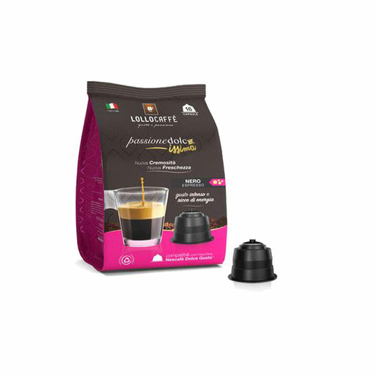 Lollocaffè Kaffeekapseln Nero, kompatibel mit Nescafé Dolce Gusto, 16 Kapseln