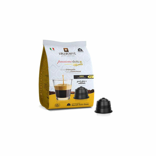Lollocaffè Kaffeekapseln Oro, kompatibel mit Nescafé Dolce Gusto, 16 Kapseln