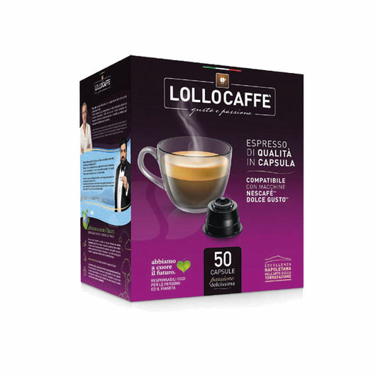 Lollocaffè Kaffeekapseln Espresso Dekaf, kompatibel mit Nescafé Dolce Gusto, 50 Kapseln à 7.5 g