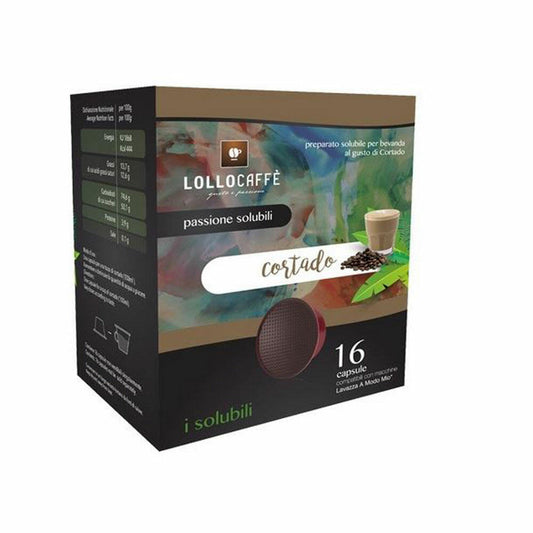 Lollocaffè Getränkekapseln Cortado, kompatibel mit Lavazza A Modo Mio, 16 Kapseln