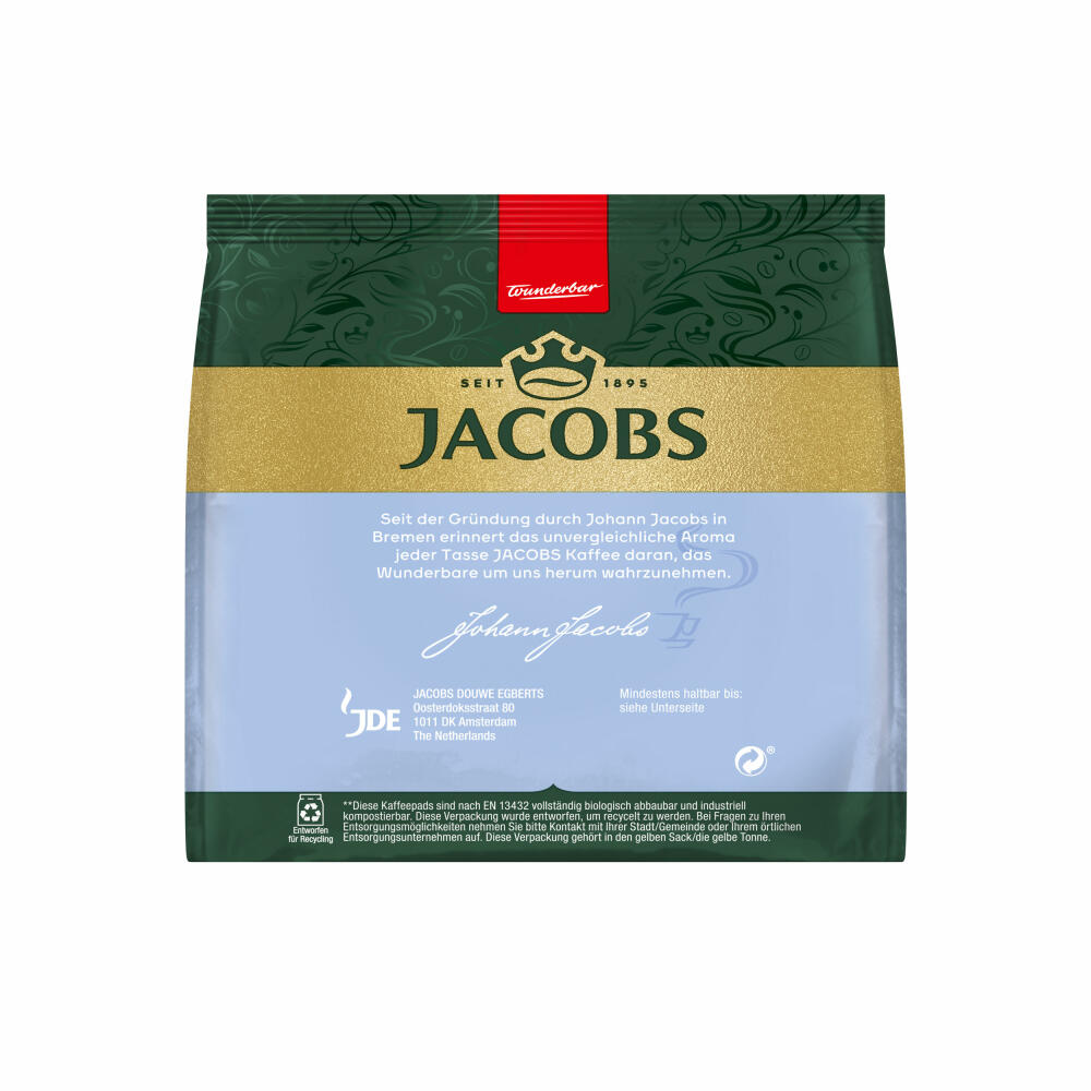 Jacobs Kaffeepads Crema Pads, Mild, Milder & Weicher Geschmack, Kaffee, 18 Pads