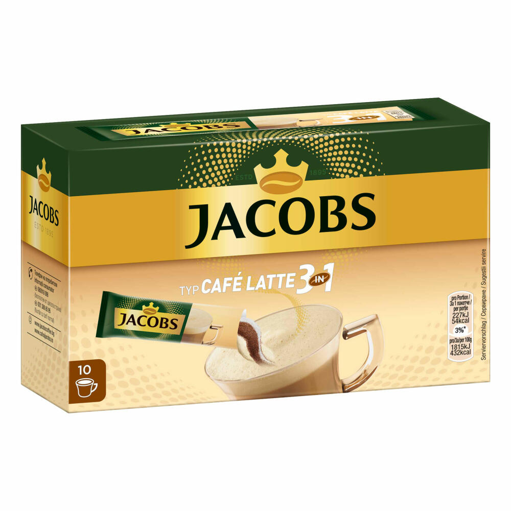 Jacobs 3in1 löslicher Kaffee Probierset, 2 Sorten, Instantkaffee, 2 x 10 Becherportionen