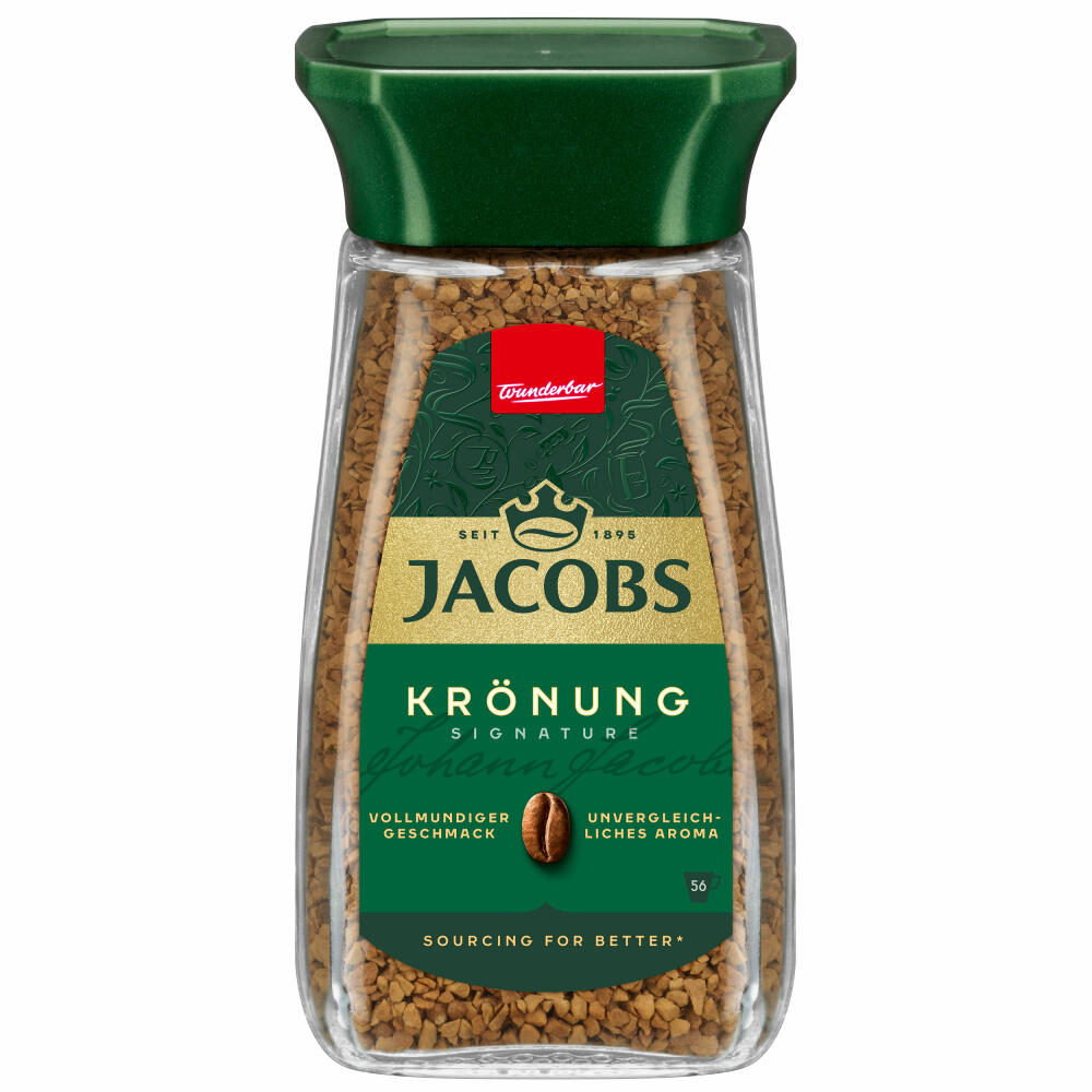 Jacobs Krönung, Löslicher Kaffee, Instantkaffee, Instant Kaffee, Löskaffee, Glas, 100 g