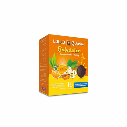 Lollo Box Golositè Getränkekapseln Soledolce, Kamille & Honig, kompatibel mit Lavazza A Modo Mio, 16 Kapseln