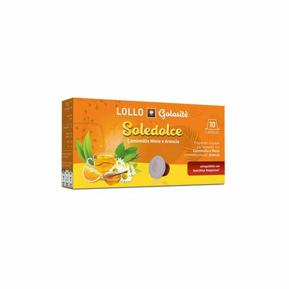 Lollo Box Golositè Getränkekapseln Soledolce, Kamille & Honig, kompatibel mit Nespresso-Kapselsystem, 10 Kapseln
