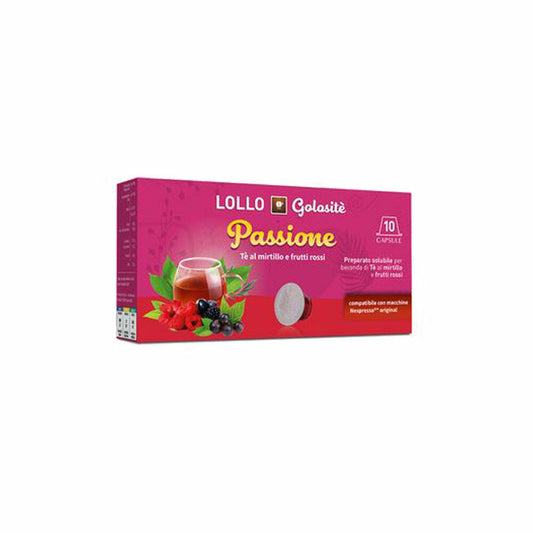 Lollo Box Golositè Getränkekapseln Passione, Rote Beeren, kompatibel mit Nespresso-Kapselsystem, 10 Kapseln
