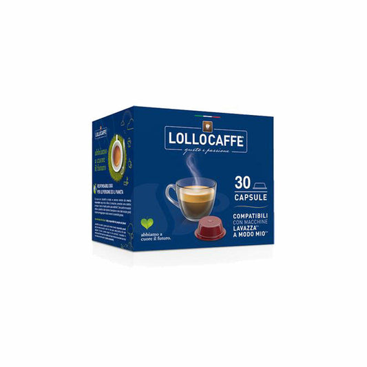 Lollocaffè Kaffeekapseln Espresso Nero, kompatibel mit Lavazza A Modo Mio, 30 Kapseln à 7.5 g