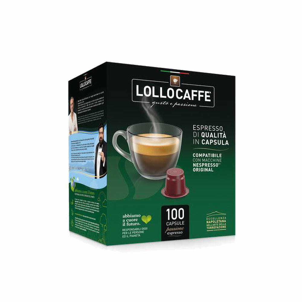 Lollocaffè Kaffeekapseln Espresso Oro, kompatibel mit Nespresso-Kapselsystem, 100 Kapseln à 5.5 g