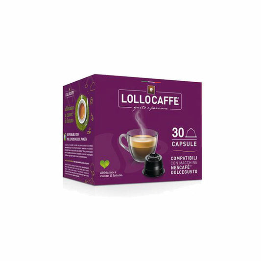Lollocaffè Kaffeekapseln Espresso Nero, kompatibel mit Nescafé Dolce Gusto, 30 Kapseln à 7.5 g