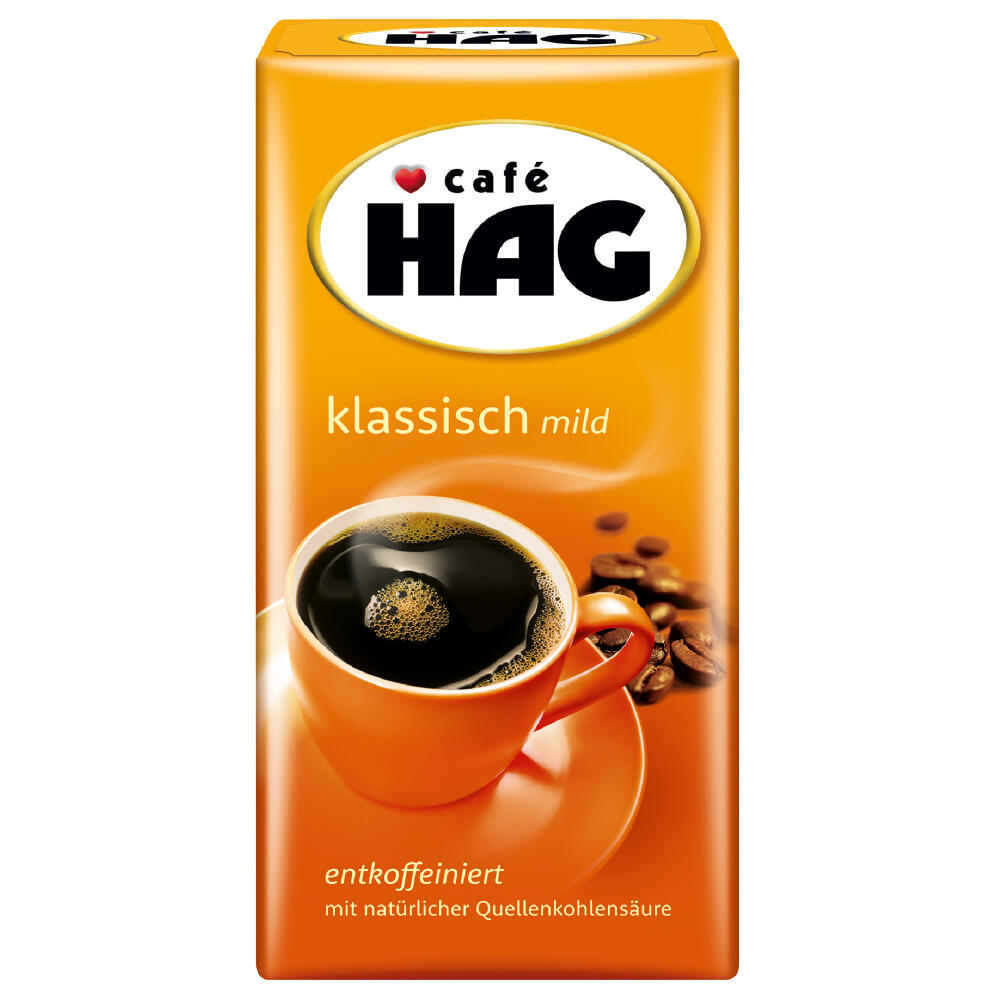 Cafè Hag Klassisch mild, Vollmundiges Aroma, Entkoffeiniert, Gemahlen, Filter-Kaffee, 500g, 4031787