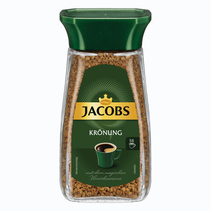 Jacobs Krönung, Löslicher Kaffee, Instantkaffee, Instant Kaffee, Löskaffee, Glas, 100 g