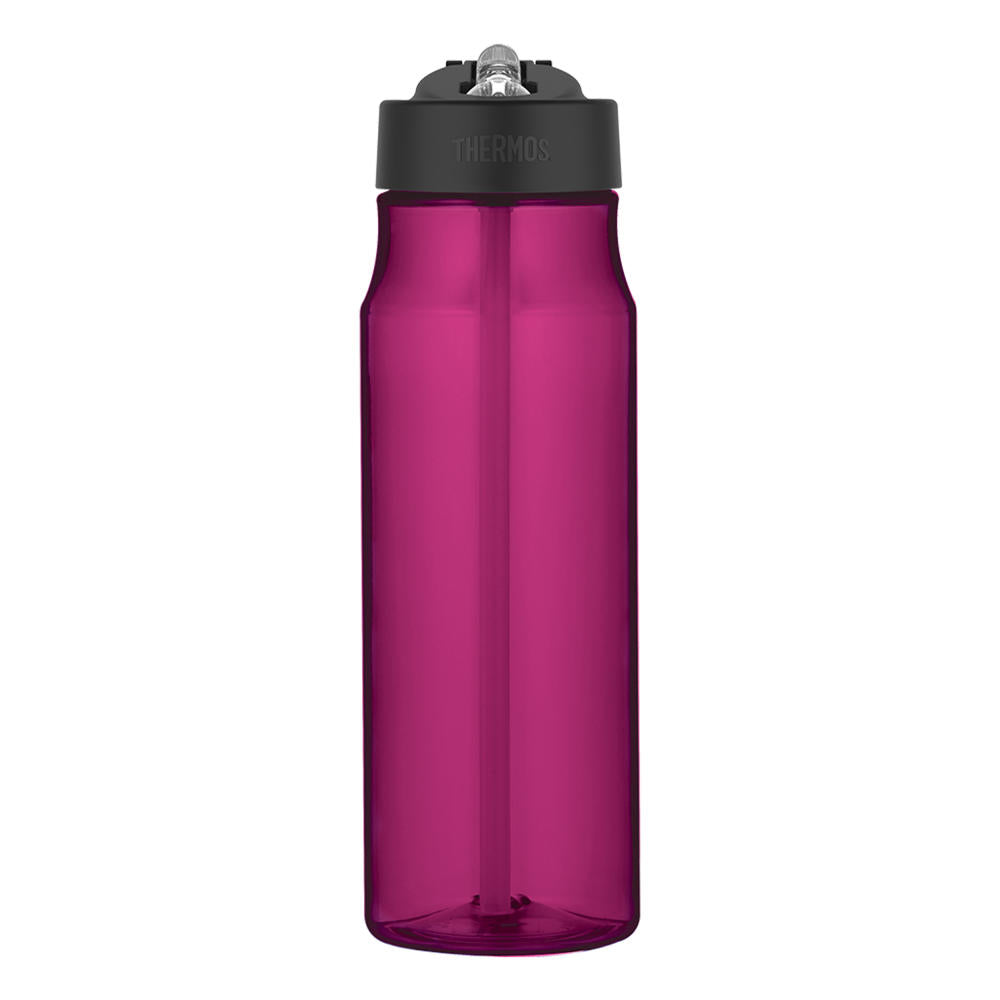 Thermos Trinkflasche mit Trinkhalm Tritan Straw, Trink Flasche, Magenta, 770 ml, 11 cm, 4011244077